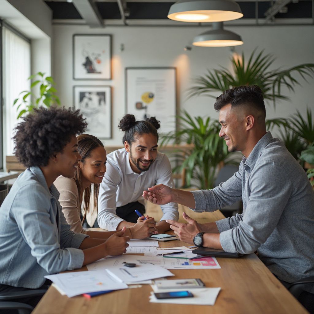 Echipa noastră de profesioniști în timpul unei sesiuni de brainstorming